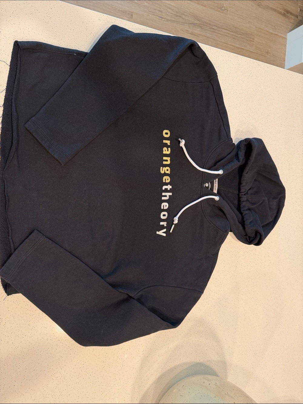 Orangetheory Black Pullover Hoodie with Vertical Logo